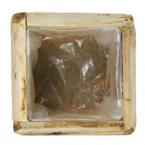 Artículo Maceta jardinera macetero de madera natural 12×12×8.5cm