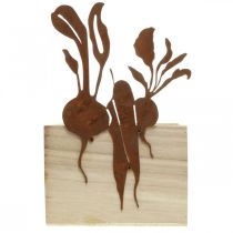 Artículo Macetero de madera con decoración de óxido macetero vegetal 17×17×12cm
