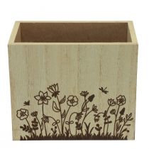 Artículo Caja de madera portalápices organizador de escritorio natural 14×8×12cm
