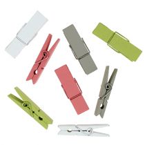 Pinzas de madera de colores 7,2cm 48uds