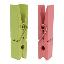 Pinzas de madera de colores 7,2cm 48uds