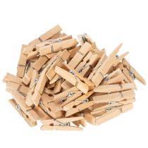 Artículo Mini pinzas de madera decorativas de 3,5 cm, 50 unidades.