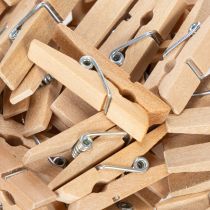 Artículo Mini pinzas de madera decorativas de 3,5 cm, 50 unidades.