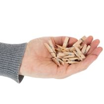 Artículo Mini pinzas de madera decorativas de 3,5 cm, 50 unidades.