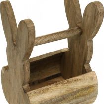 Cesta de Pascua conejo decoración de mesa de madera Pascua Cesta de Pascua 13×12×20cm