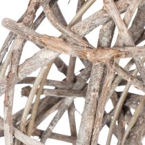 Artículo Corona de madera, corona decorativa, blanco natural, Ø30cm, H9.5cm