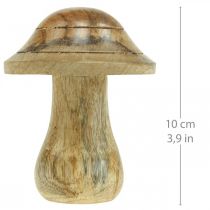 Artículo Seta de madera con ranuras Seta decorativa de otoño madera de mango natural 10×Ø8cm