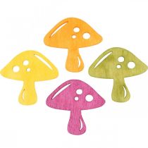 Artículo Setas decorativas dispersas, decoración otoñal, setas de la suerte para decorar naranja, amarillo, verde, rosa Al 3,5/4 cm A 4/3 cm 72 piezas