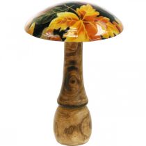 Decoración de setas de madera hojas de colores decoración de otoño negro, colorido Ø13cm H19cm