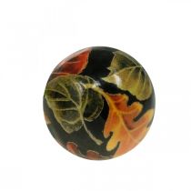 Hojas de hongo de madera decoración de otoño hongo madera de mango negro, colorido Ø8cm H10.5cm