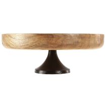 Artículo Cuenco de madera con base cuenco decorativo madera natural negro Ø25cm