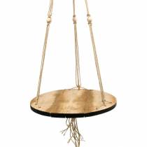 Artículo Columpio para plantas, bandeja de flores en una cuerda, cesta colgante con macramé Ø34cm L84cm