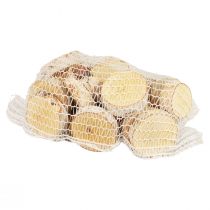 Artículo Discos de madera, madera de abedul decorativa, corteza natural, Ø7-9cm, decoración de mesa DIY, 18 piezas