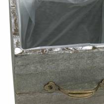Artículo Jardinera cajón de madera gris lavado 15×15cm/12×12cm set de 2