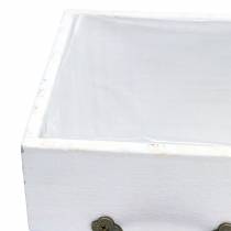 Artículo Macetero de madera cajón blanco 15x15/12x12cm juego de 2