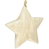 Artículo Estrella de madera natural decoración navideña madera Ø13,5cm