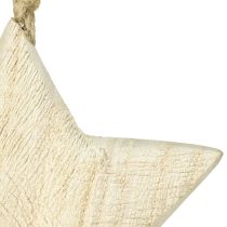 Artículo Estrella de madera natural decoración navideña madera Ø13,5cm