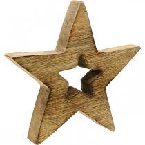 Artículo Estrella de madera decoración de madera flameada estrella de Navidad de pie 15cm