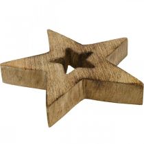 Artículo Estrella de madera decoración de madera flameada estrella de Navidad de pie 15cm