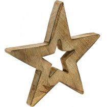 Artículo Estrella de madera flameada De pie decoración de madera Navidad 28cm