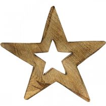 Artículo Estrella de madera flameada De pie decoración de madera Navidad 28cm