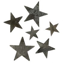 Artículo Estrella de madera para esparcir gris 2,7-5cm 72pcs