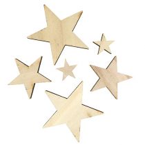 Estrellas de madera 2.5cm -7cm naturaleza 48pcs