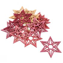 Artículo Estrellas de madera decoración navideña estrellas de decoración dispersas Berry 8cm 16 piezas