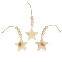 Decoración de estrella de madera percha decorativa decoración de estrella de madera quemada 8×8×1cm