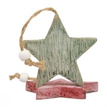 Estrellas de madera estrellas decorativas para colgar decoración vintage Ø6,5cm 10ud