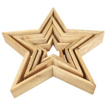 Estrellas de madera decoración de madera estrellas decorativas de madera 16,5–46,5 cm juego de 4