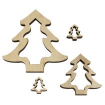 Artículo Decoración de madera árbol de Navidad naturaleza 2cm - 8cm 32pcs