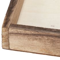 Artículo Bandeja de madera, diseño rústico, perfecta para decoración del hogar u oficina, 15cm, 4 piezas