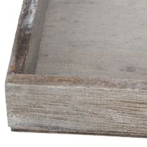 Artículo Bandeja rectangular de madera, ideal para decorar balcones y espacios de estar, 30cm, 4 piezas