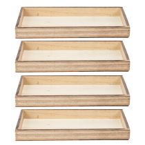 Artículo Bandeja rectangular de madera para plantar y decorar. Uso versátil. Diseño robusto. 30 cm (4 piezas).