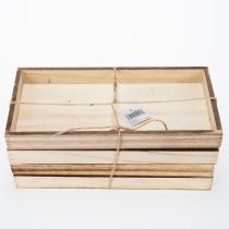 Artículo Bandeja rectangular de madera para plantar y decorar. Uso versátil. Diseño robusto. 30 cm (4 piezas).