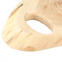 Artículo Bandeja de madera de acacia con borde de árbol L36–45cm W15–21cm