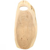 Artículo Bandeja de madera de acacia con borde de árbol L36–45cm W15–21cm