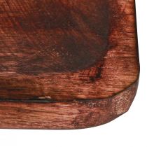 Artículo Bandeja de madera bandeja decorativa rectangular marrón oscuro esmaltada 30×25cm