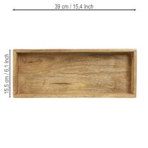 Artículo Bandeja de madera bandeja decorativa rectangular madera 39×15,5×4cm 2ud