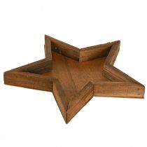 Artículo Bandeja de madera con decoración de estrellas en color marrón Ø38/29/22cm Juego de 3