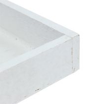 Artículo Bandeja de madera blanca 14cm x14cm x 3cm