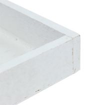 Artículo Bandeja de madera bandeja blanca cuadrada 14cm×14cm×3cm 5uds