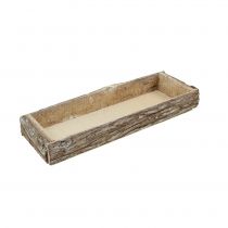 Artículo Bandeja de madera con corteza de árbol bandeja decorativa natural 40×15×5cm 3ud