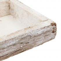 Artículo Bandeja de madera con corteza natural blanqueada 59×20cm 2ud