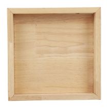Bandeja de madera bandeja decorativa madera cuadrada natural 25×25×3.5cm