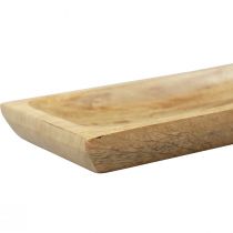 Artículo Bandeja de madera rectangular madera de mango natural 25x13x2,5cm