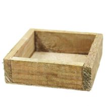 Artículo Bandeja de madera 14cm x14cm x 3cm lavada