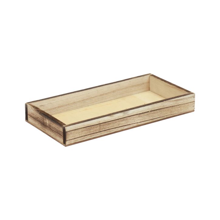 Bandeja de madera flameada bandeja decorativa decoración de mesa rústica 20×10×3cm