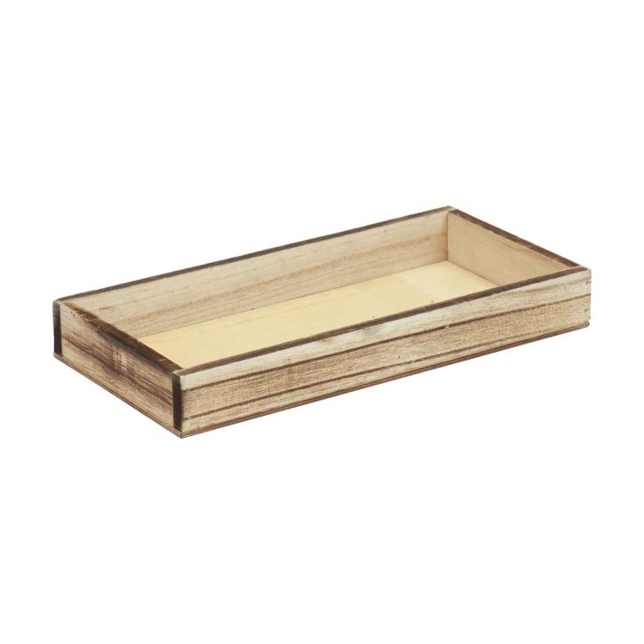 Bandeja de madera flameada bandeja decorativa decoración de mesa rústica 24×12×3cm